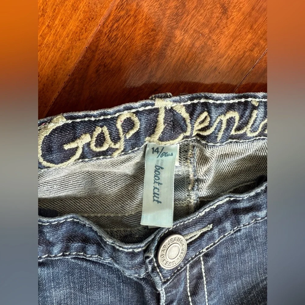 Gap Girls Plus Blue Jeans Denim Pants Boot cut Size 14 Plus Adjustable Waist